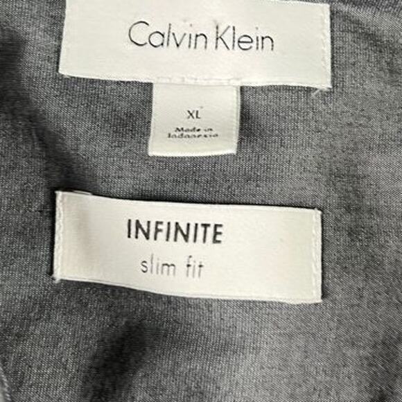 Calvin Klein Infinite Slim Fit Dress Shirt Men’s XL Gray Excellent - Picture 3 of 9